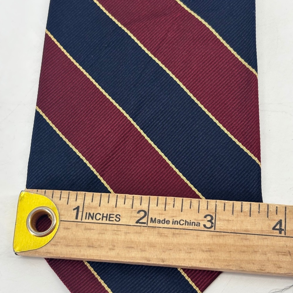 Robert Talbott Tie Mens OS Burgundy Navy Gold Repp Stripe Silk Nordstrom USA - Picture 4 of 7